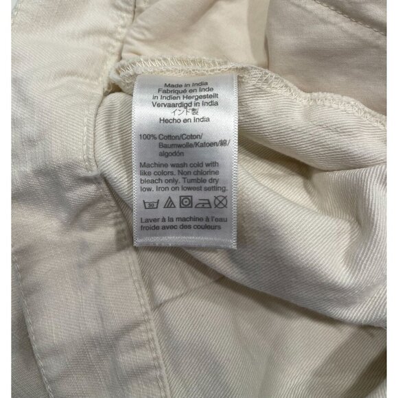 J. Crew Women's Wide Leg Cropped White Jeans Button Fly Size 27 Boho - Picture 7 of 7